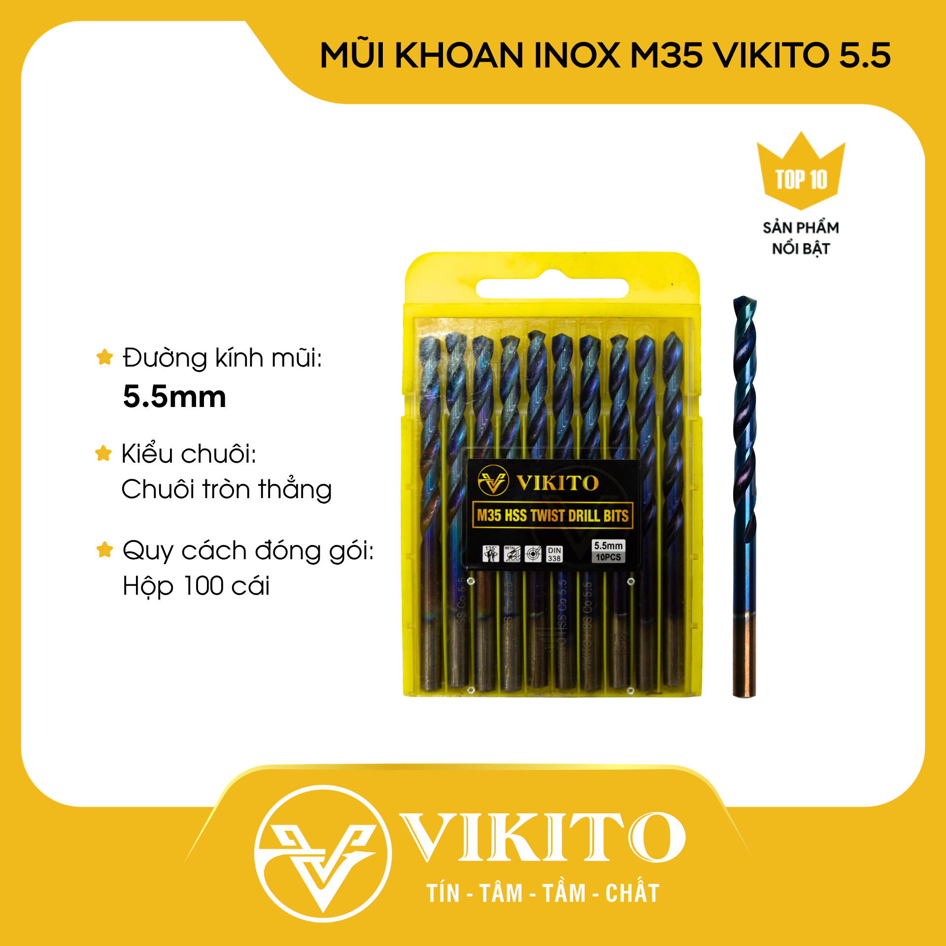 Mũi khoan inox M35 VIKITO 5.5
